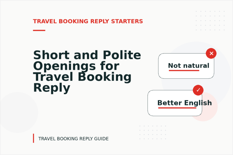 Short and Polite Openings for Travel Booking Reply English Short and Polite Openings for Travel Booking Reply English