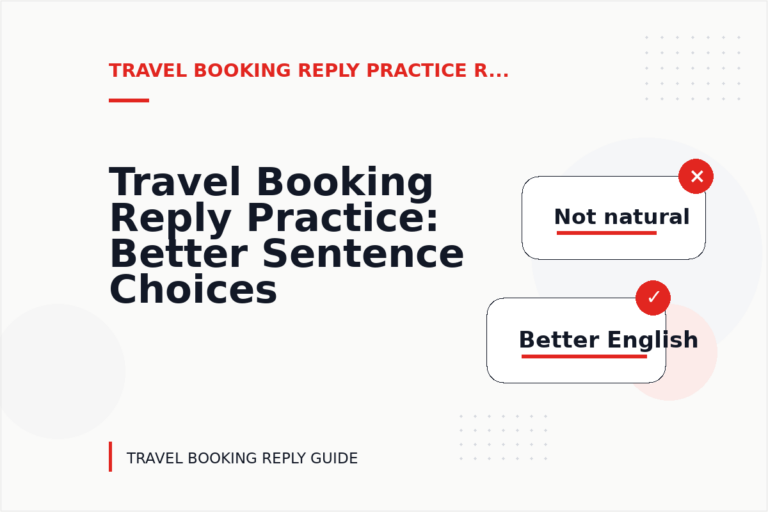Travel Booking Reply Practice: Better Sentence Choices Travel Booking Reply Practice: Better Sentence Choices