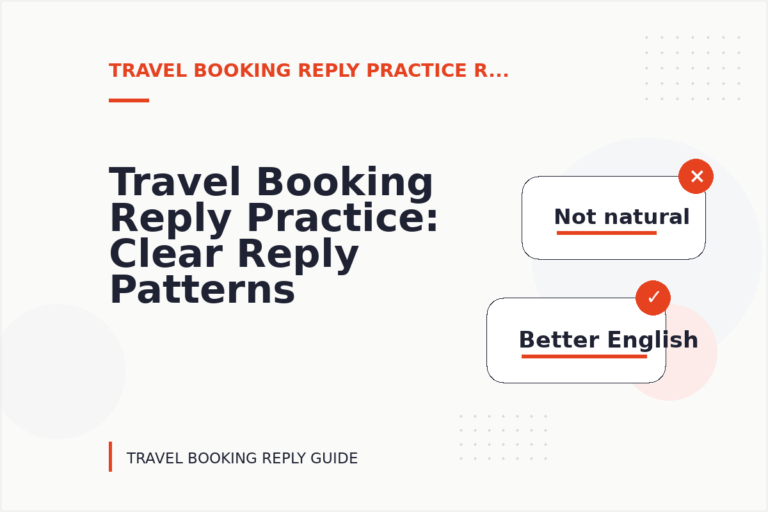Travel Booking Reply Practice: Clear Reply Patterns Travel Booking Reply Practice: Clear Reply Patterns