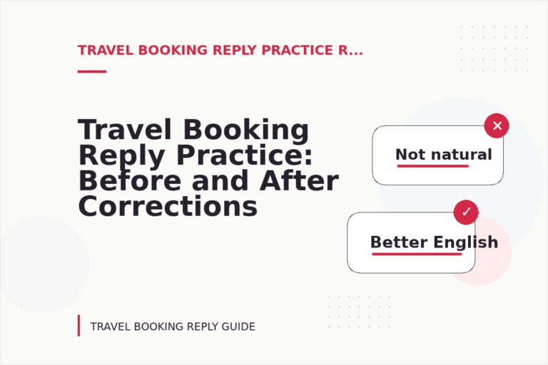 Travel Booking Reply Practice: Before and After Corrections Travel Booking Reply Practice: Before and After Corrections
